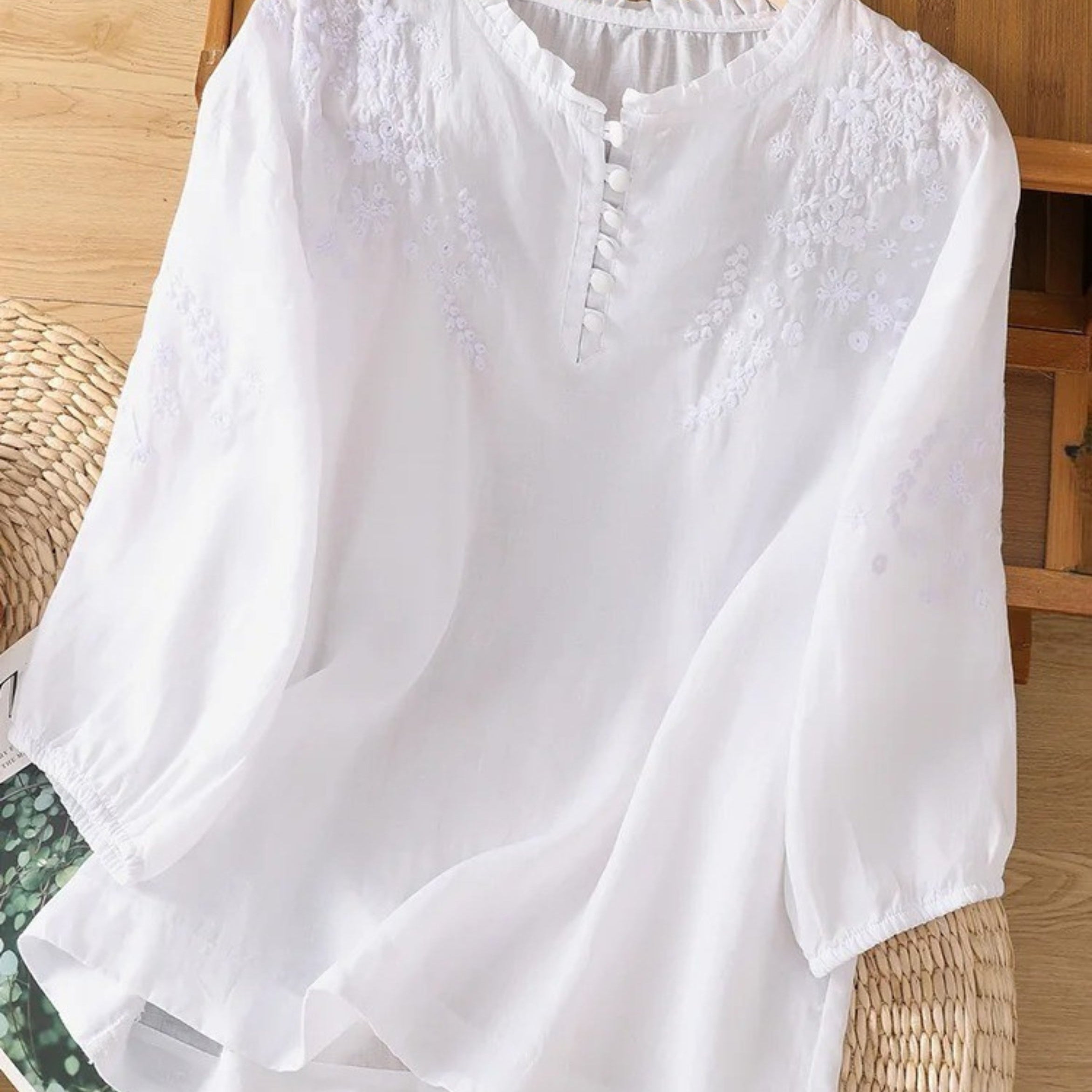 Cassiana - Blusa de Algodão e Linho