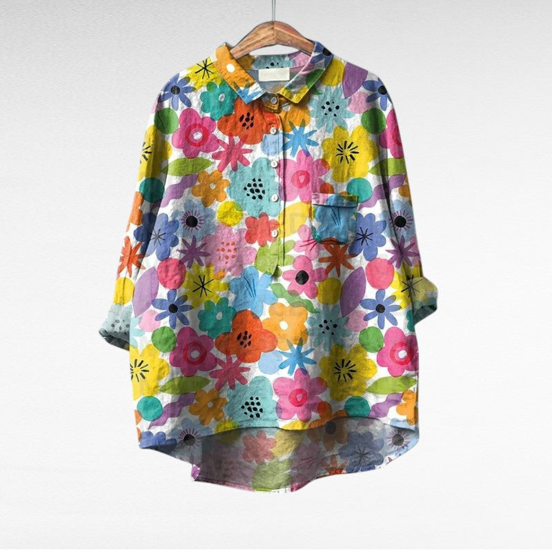 Thérèse | Blusa de Linho Elegante para o Verão
