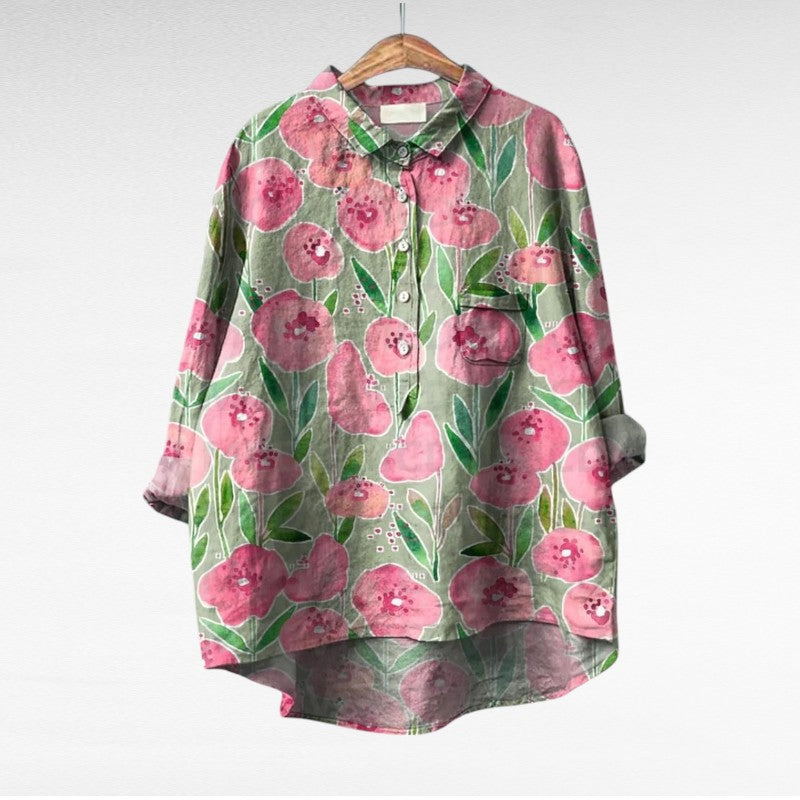 Thérèse | Blusa de Linho Elegante para o Verão