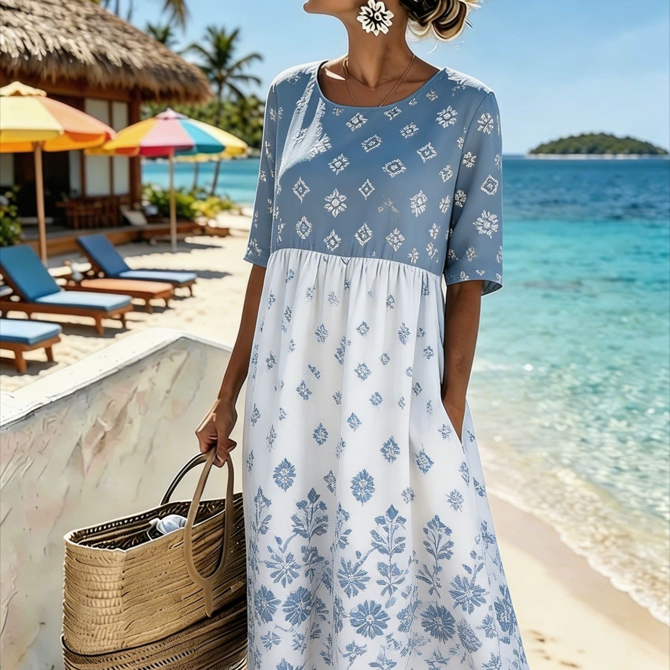 Skye™ | Coastal Breeze Midi Dress