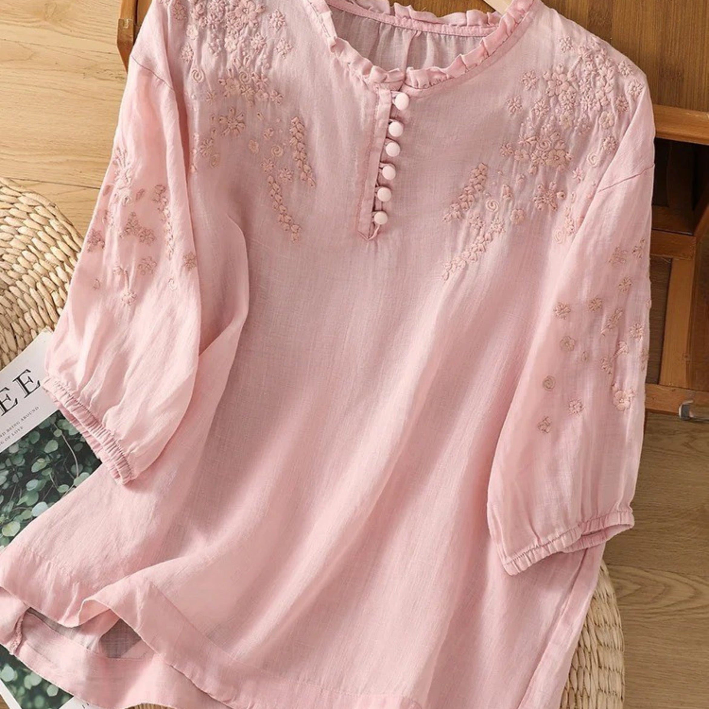 Cassiana - Blusa de Algodão e Linho