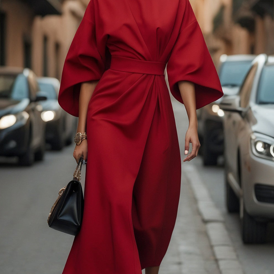 Valentina | Elegáns Maxi Ruha Voluminózus Ujjakkal