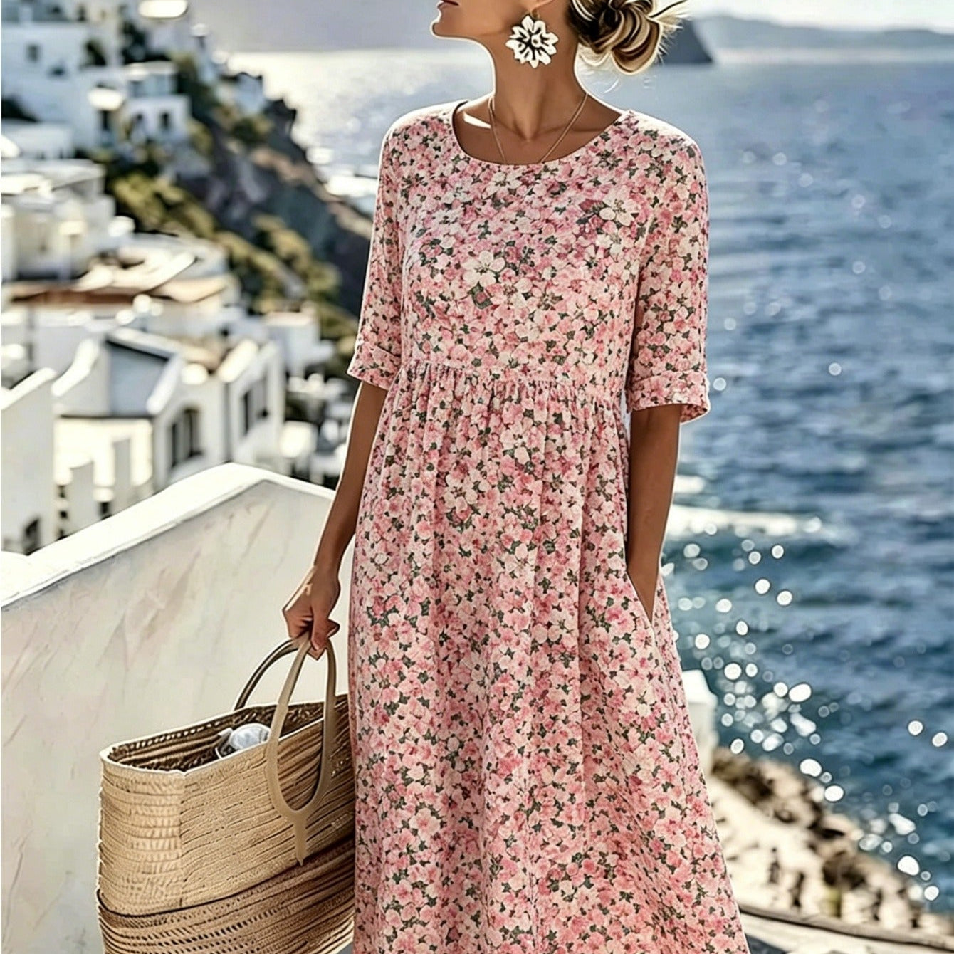 Charlotte™ - Elegáns Virágos Nyári Midiruha
