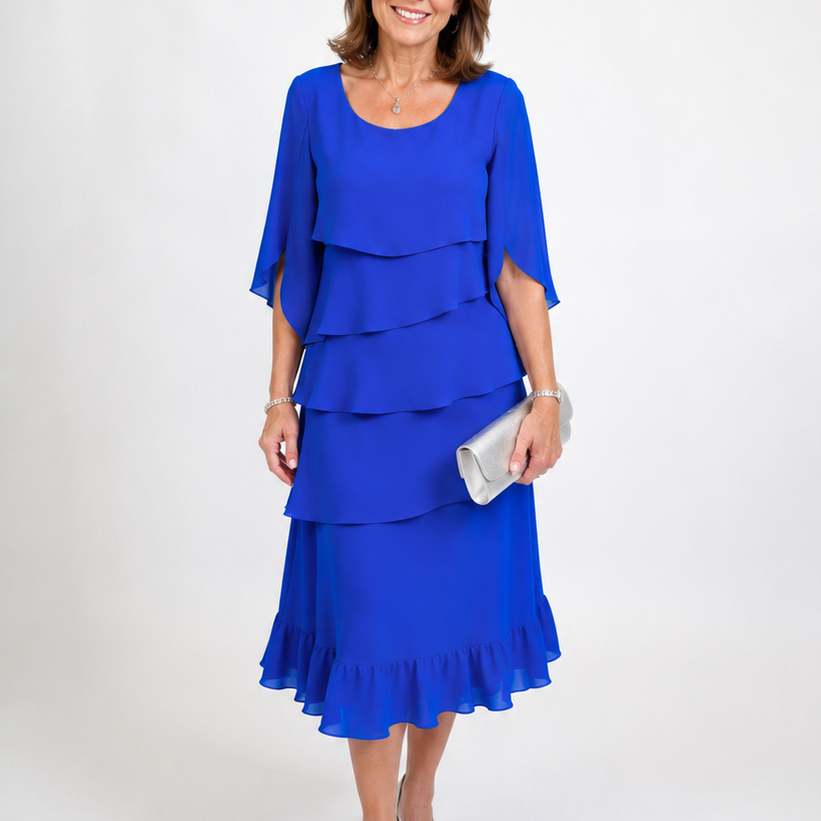 Anna | Elegant Ruffle Midi Dress
