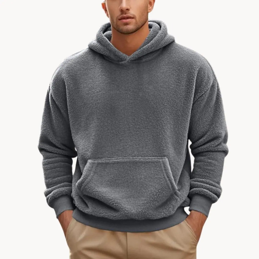 Kapucnis pulóver – bolyhos fleece anyagból
