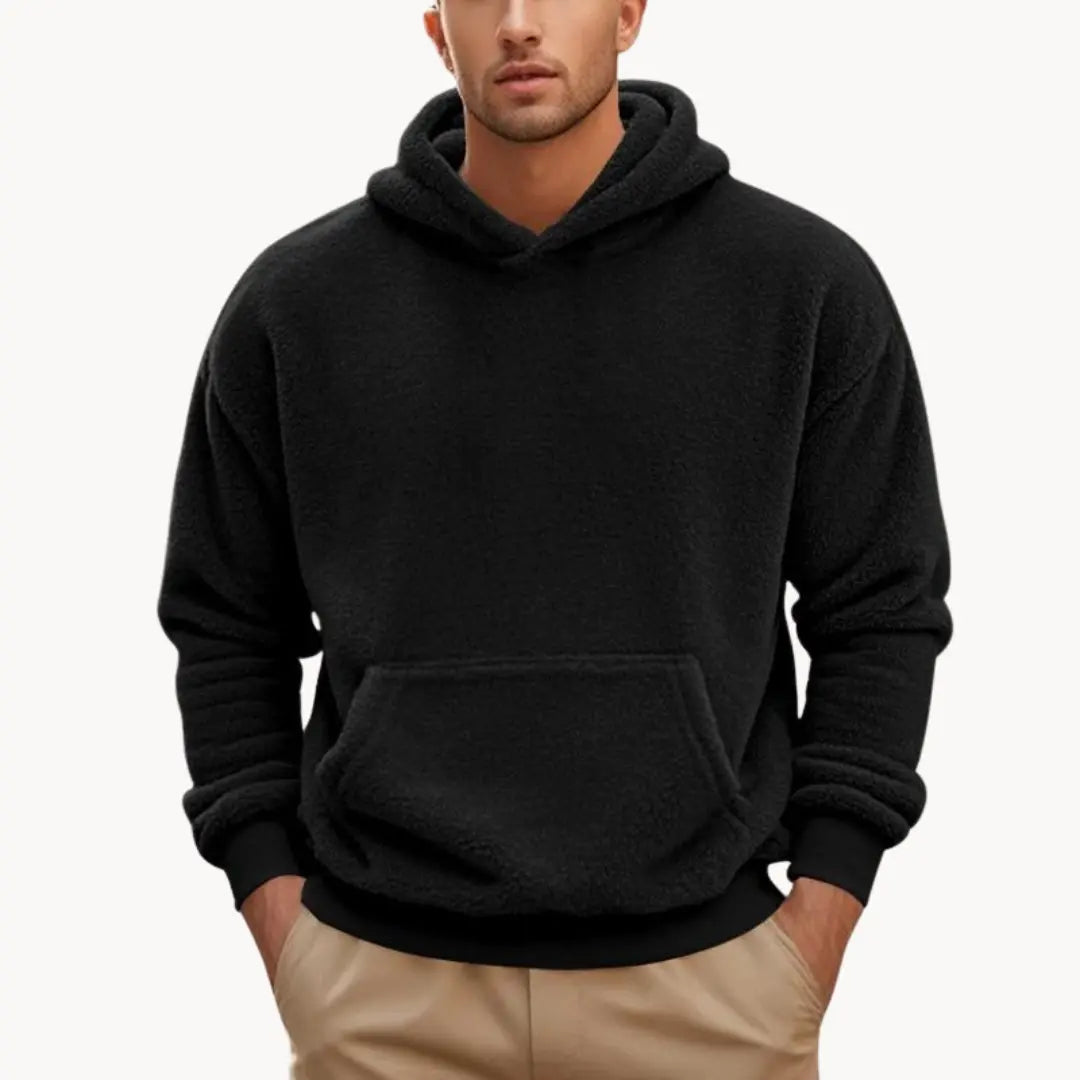 Kapucnis pulóver – bolyhos fleece anyagból