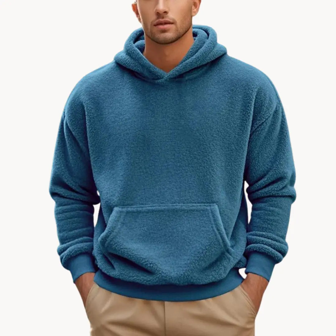 Kapucnis pulóver – bolyhos fleece anyagból