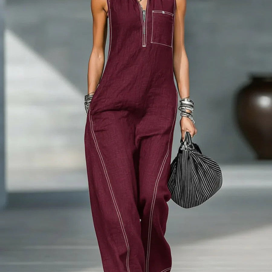 Jamie | Minimalista, ujjatlan, laza jumpsuit