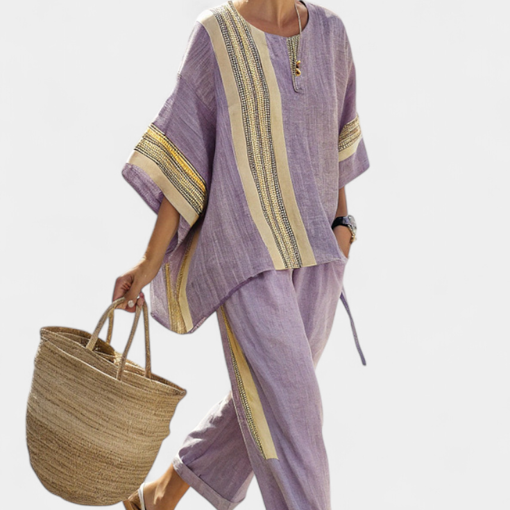 Lorena - Conjunto Boho Linho e Bambu