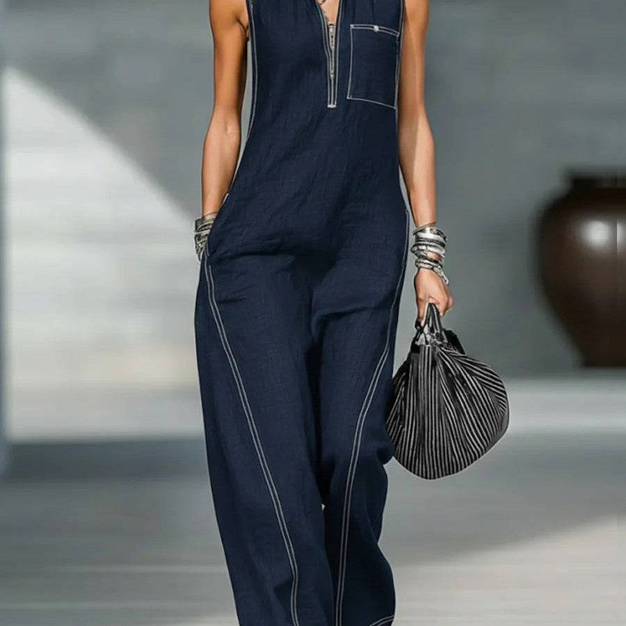 Jamie | Minimalista, ujjatlan, laza jumpsuit