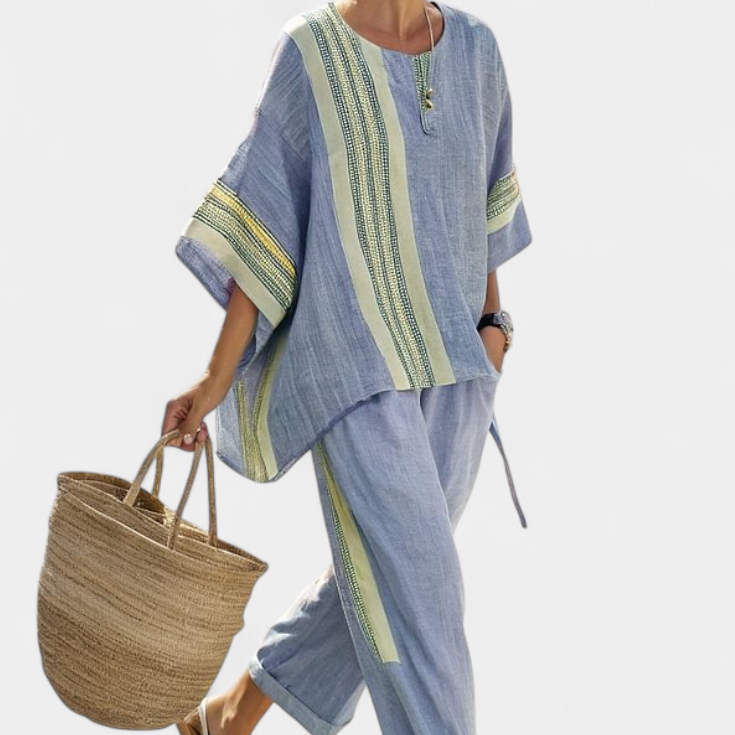 Lorena - Conjunto Boho Linho e Bambu
