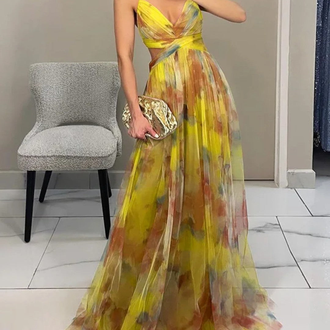 Éléonore | Vestido Longo Fluido Florido