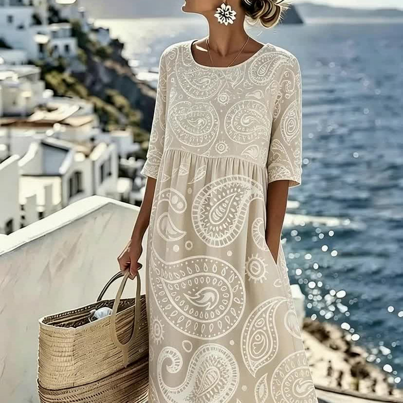 Amelie™ | Paisley Breeze Midi Dress