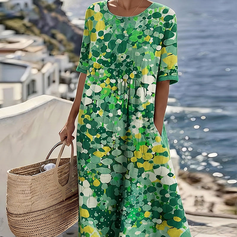 Elena™ – Elegáns, virágos nyári midiruha