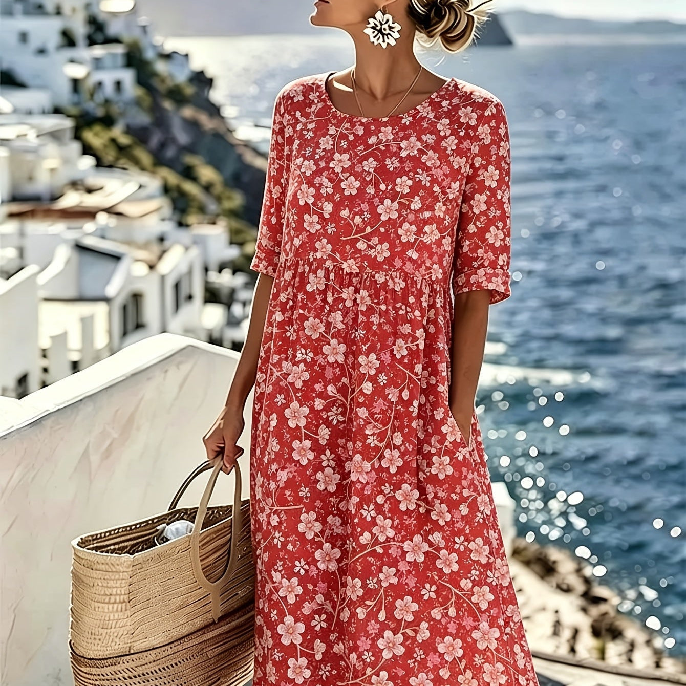 Scarlett™ | Blossom Breeze Midi Dress