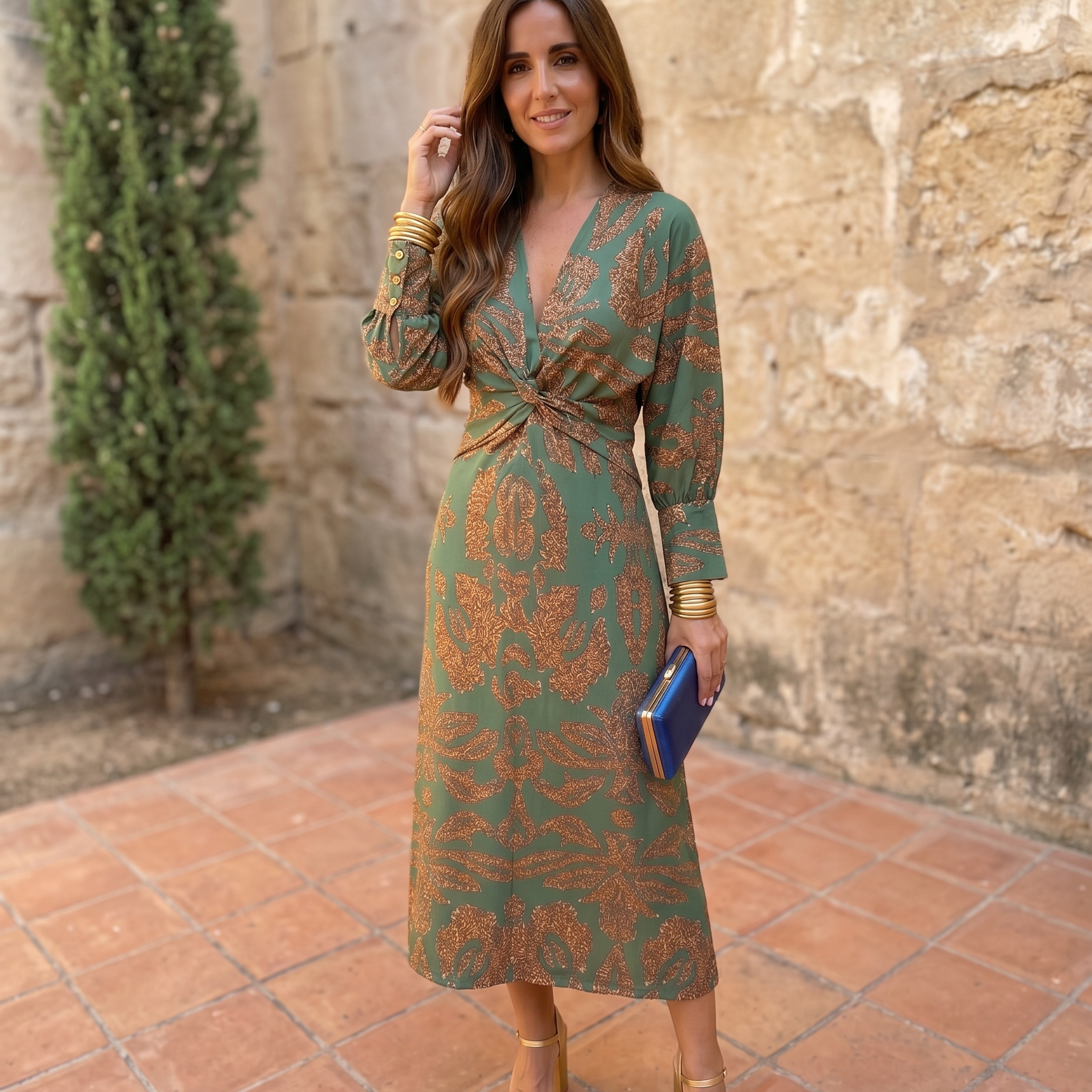 Silvia | Mintás midi ruha